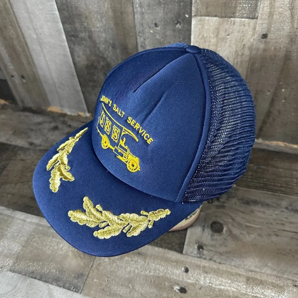 John's Salt Service‎ JSS Employee Worker Mesh Trucker Hat Scrambled Eggs